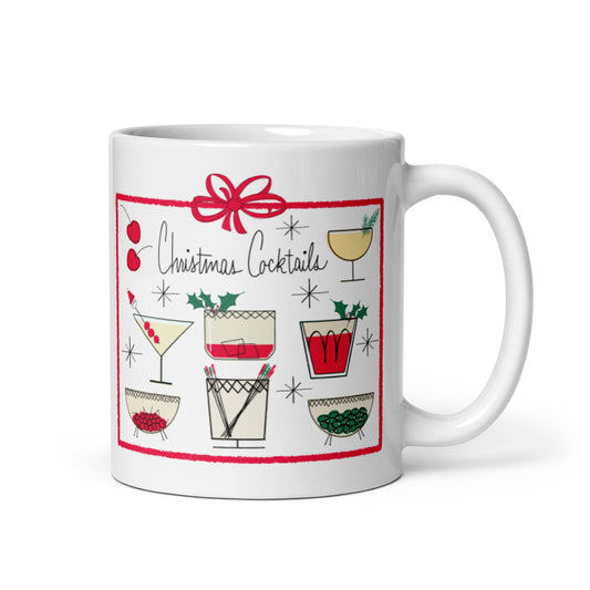 Christmas Cocktails Mid Century Retro Christmas Style Glossy Mug