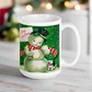 Happy Holidays Snowman Mid Century Retro Christmas Print Mug