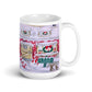 Santa’s Workshop Mid Century Retro Christmas Print Glossy Mug