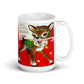 Merry Christmas Teacher Reindeer Mid Century Retro Christmas Print Glossy Mug