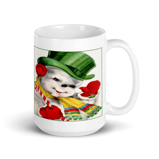 Snowman Christmas Mug - Retro Style