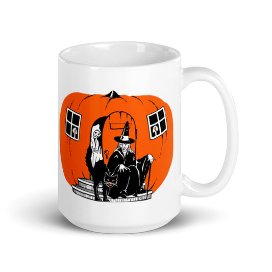 Vintage Halloween Witch Mug - Retro Style