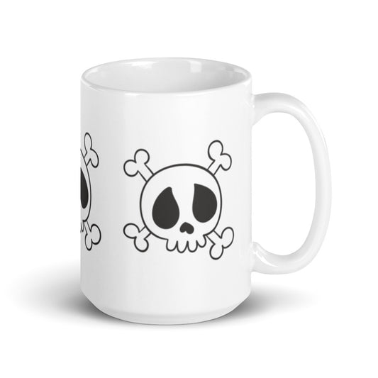 Halloween Skulls Black And White Halloween Glossy Mug