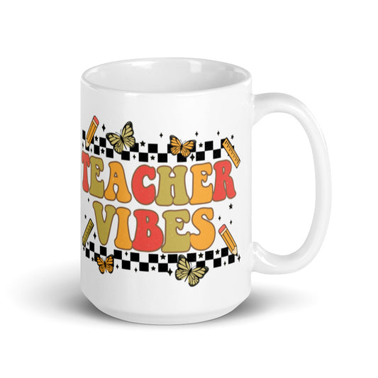 Teacher Vibes Retro Style Mug