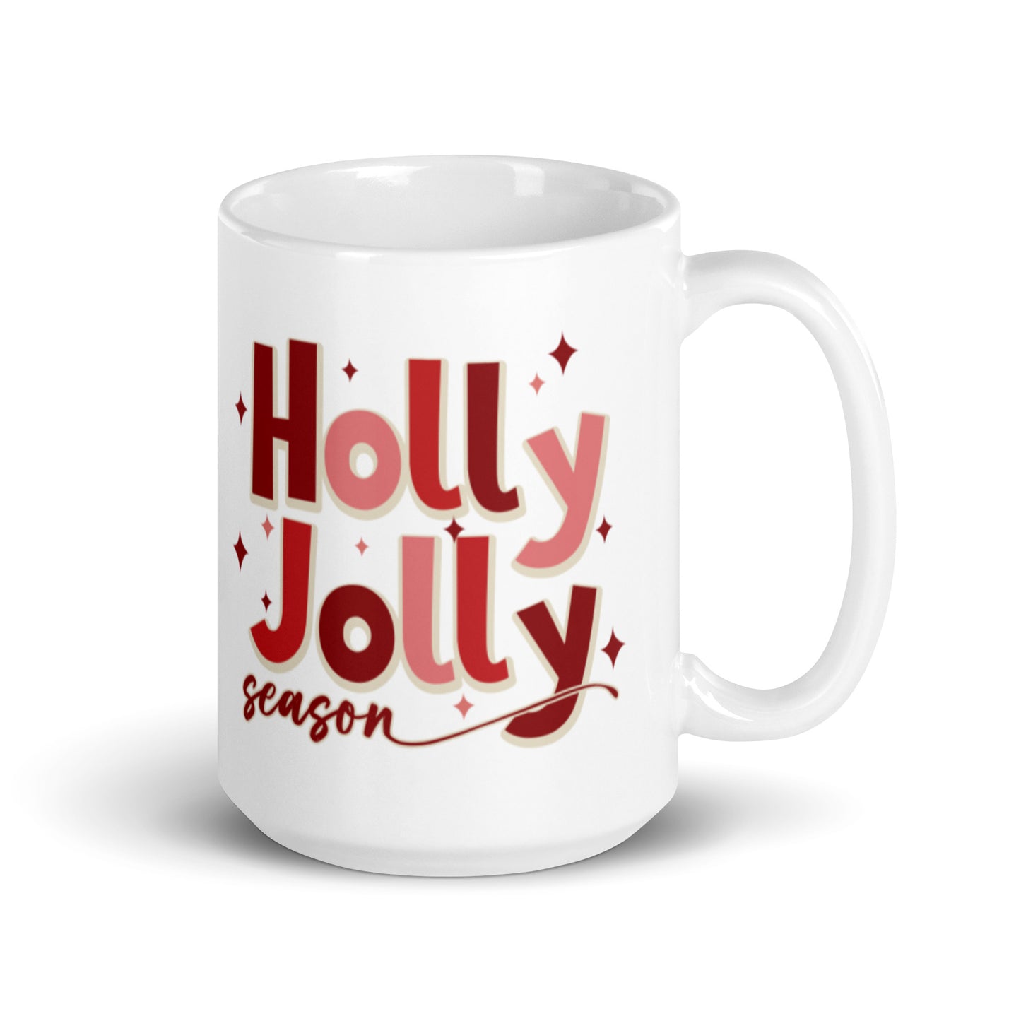 Holly Jolly Season Christmas Glossy Mug