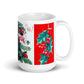 Santa Mid Century Retro Christmas Print Glossy Mug