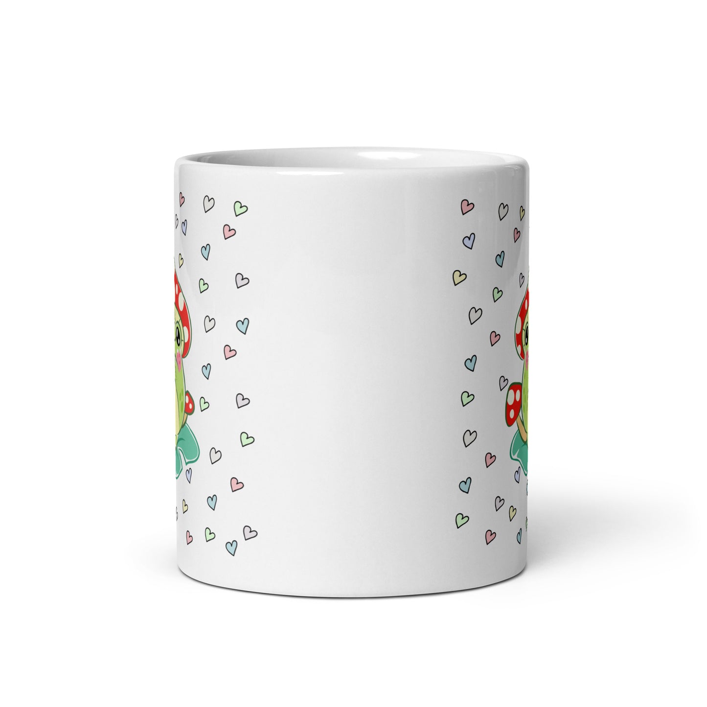 Mushroom Coffee Mug | Cute Mushroom Frog Ceramic Glossy Mug | Cute Spring Mug