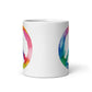 Rainbow Watercolor Peace Sign White Glossy Mug