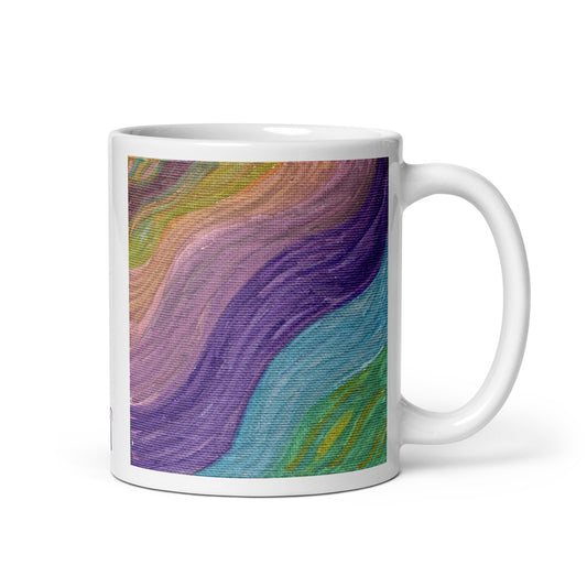 Solar Winds Rainbow 6 Good Vibrations Caden Caraco Art White Glossy Coffee Mug