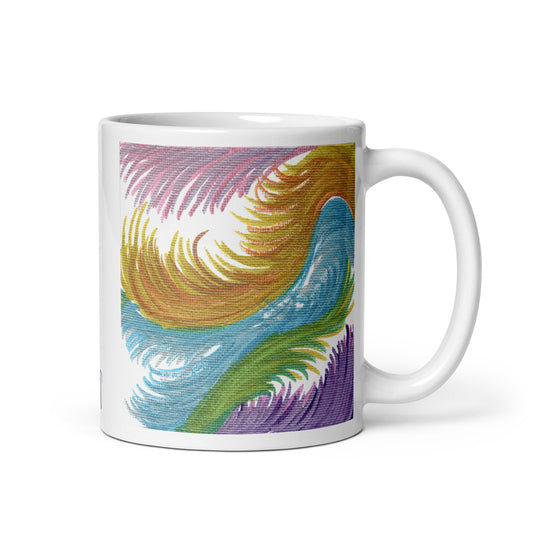 Space Feathers Caden Caraco Art Glossy Coffee Mug