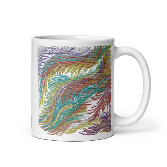 Space Feathers 4 Caden Caraco Art White Glossy Coffee Mug