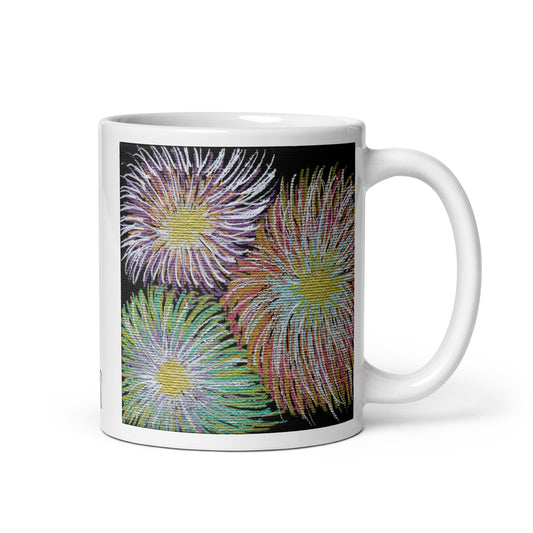 Space Firework Flowers Caden Caraco Art Glossy Coffee Mug