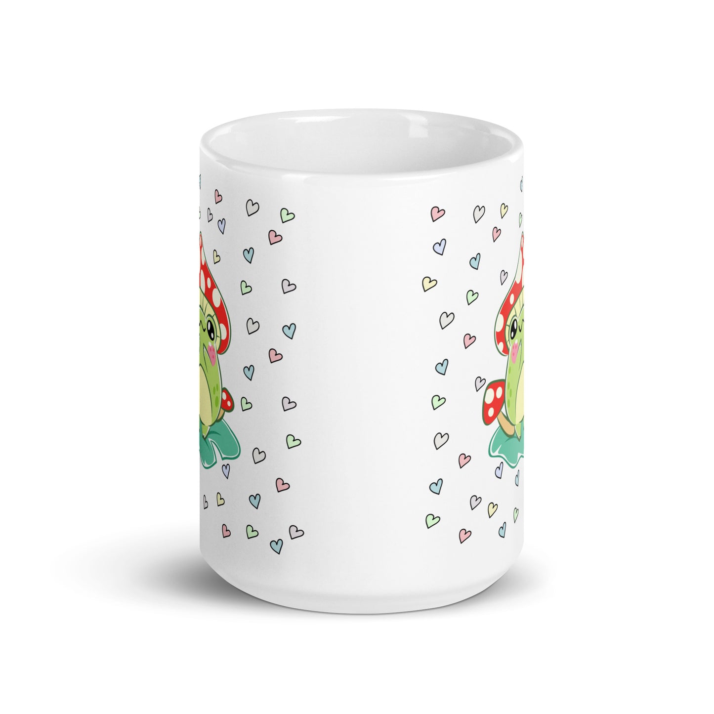 Mushroom Coffee Mug | Cute Mushroom Frog Ceramic Glossy Mug | Cute Spring Mug