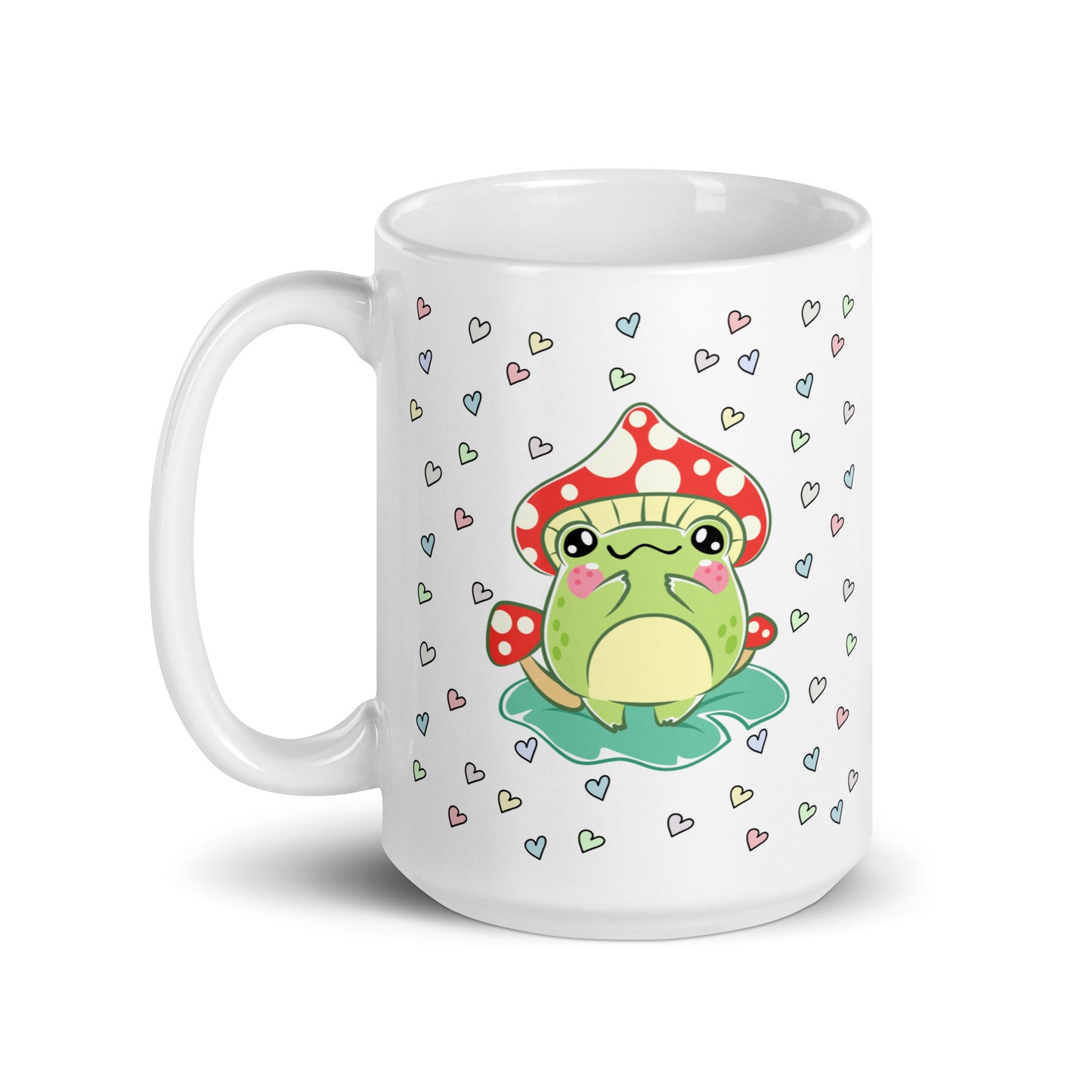 Mushroom Coffee Mug | Cute Mushroom Frog Ceramic Glossy Mug | Cute Spring Mug