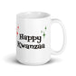 Happy Kwanzaa Starburst Atomic Retro Style Holiday White Glossy Mug