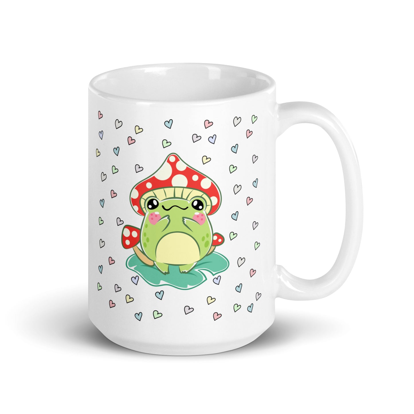 Mushroom Coffee Mug | Cute Mushroom Frog Ceramic Glossy Mug | Cute Spring Mug