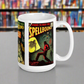 This ceramic glossy coffee mug features three covers from the vintage comic book Stories To Hold You Spellbound: My Friend The Ghost, The Living Mummy, and Almost Human,