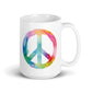 Rainbow Watercolor Peace Sign White Glossy Mug