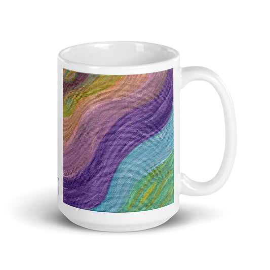 Solar Winds Rainbow 6 Good Vibrations Caden Caraco Art White Glossy Coffee Mug