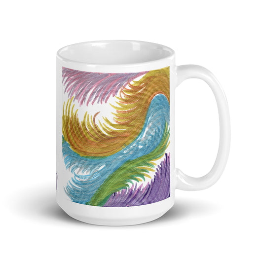 Space Feathers Caden Caraco Art Glossy Coffee Mug