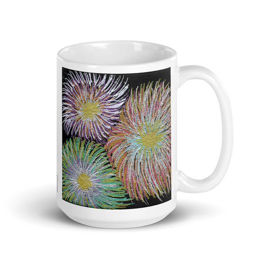 Space Firework Flowers Caden Caraco Art Glossy Coffee Mug