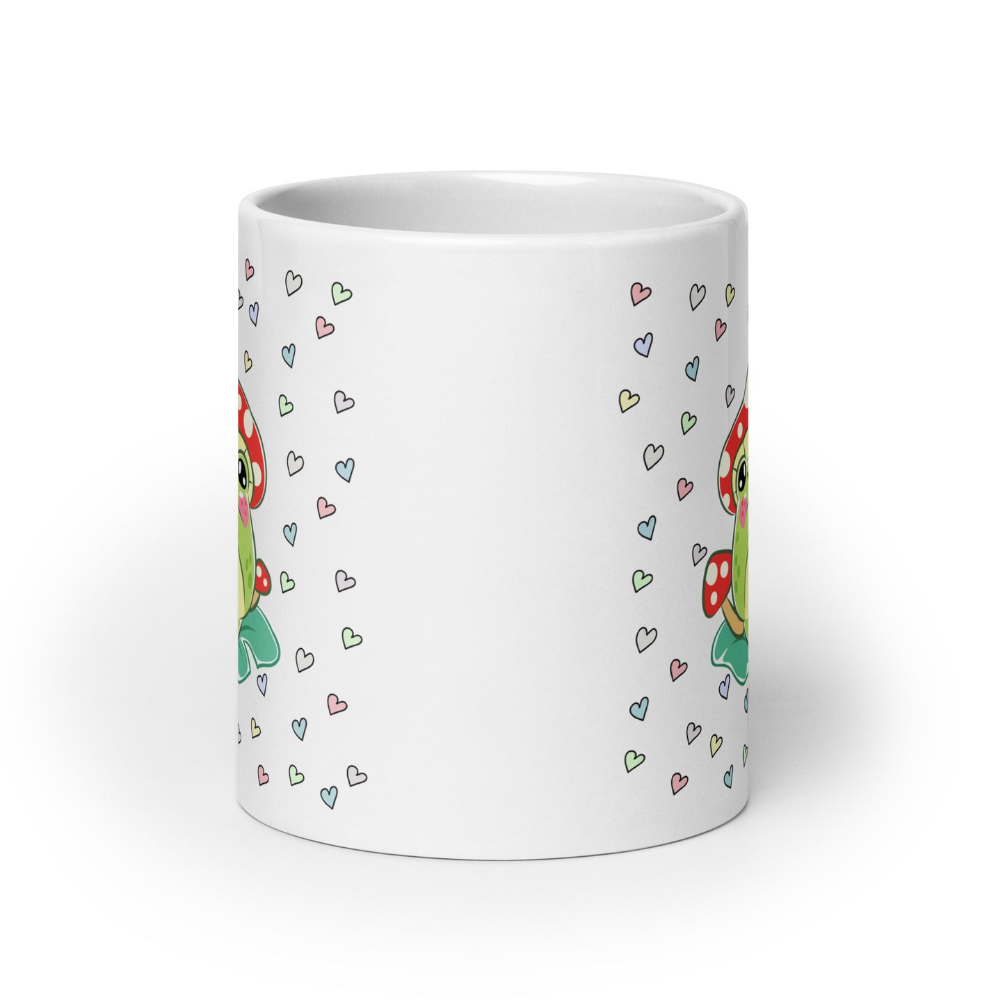 Mushroom Coffee Mug | Cute Mushroom Frog Ceramic Glossy Mug | Cute Spring Mug