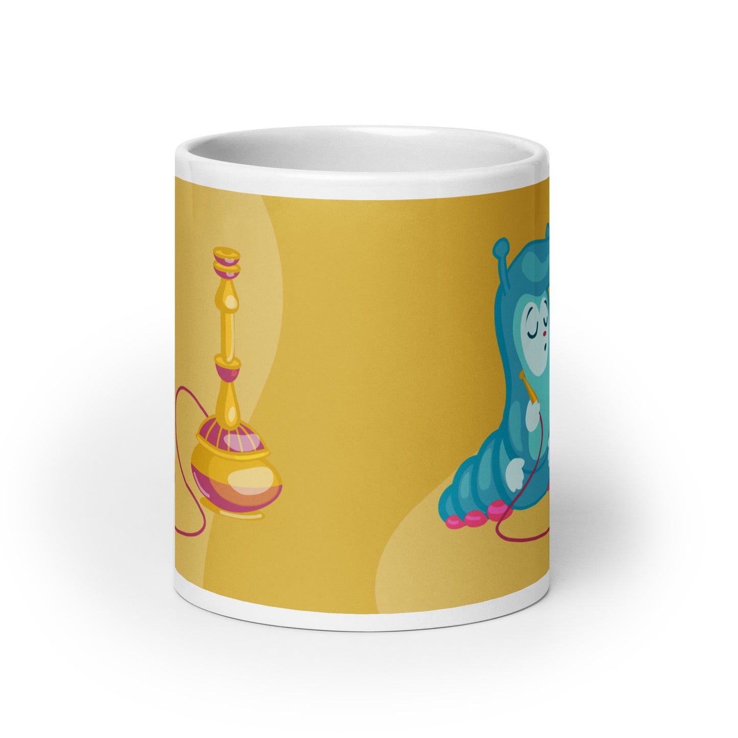 Alice In Wonderland Caterpillar White Glossy Coffee Mug Ceramic Cup