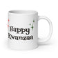 Happy Kwanzaa Starburst Atomic Retro Style Holiday White Glossy Mug