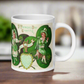 This glossy coffee mug features a retro illustration that says St. Patrick's Day Erin Go Bragh, alongside a festive Irish blessing:
"Gather ya Shamrock while ye may, Go to the tune of the lute on St. Patrick’s Day."