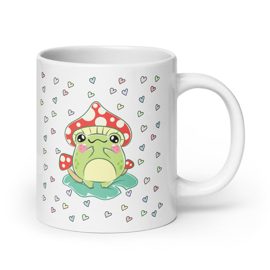 Mushroom Coffee Mug | Cute Mushroom Frog Ceramic Glossy Mug | Cute Spring Mug