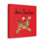 Merry Christmas Reindeer Mid Century Retro Christmas Canvas Gallery Wrap