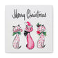 Merry Christmas Mid Century Cats Canvas Gallery Wrap