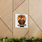 Orange Halloween Owl Mid Century Retro Halloween Print Canvas Gallery Wrap