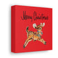 Merry Christmas Reindeer Mid Century Retro Christmas Canvas Gallery Wrap