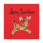 Merry Christmas Reindeer Mid Century Retro Christmas Canvas Gallery Wrap