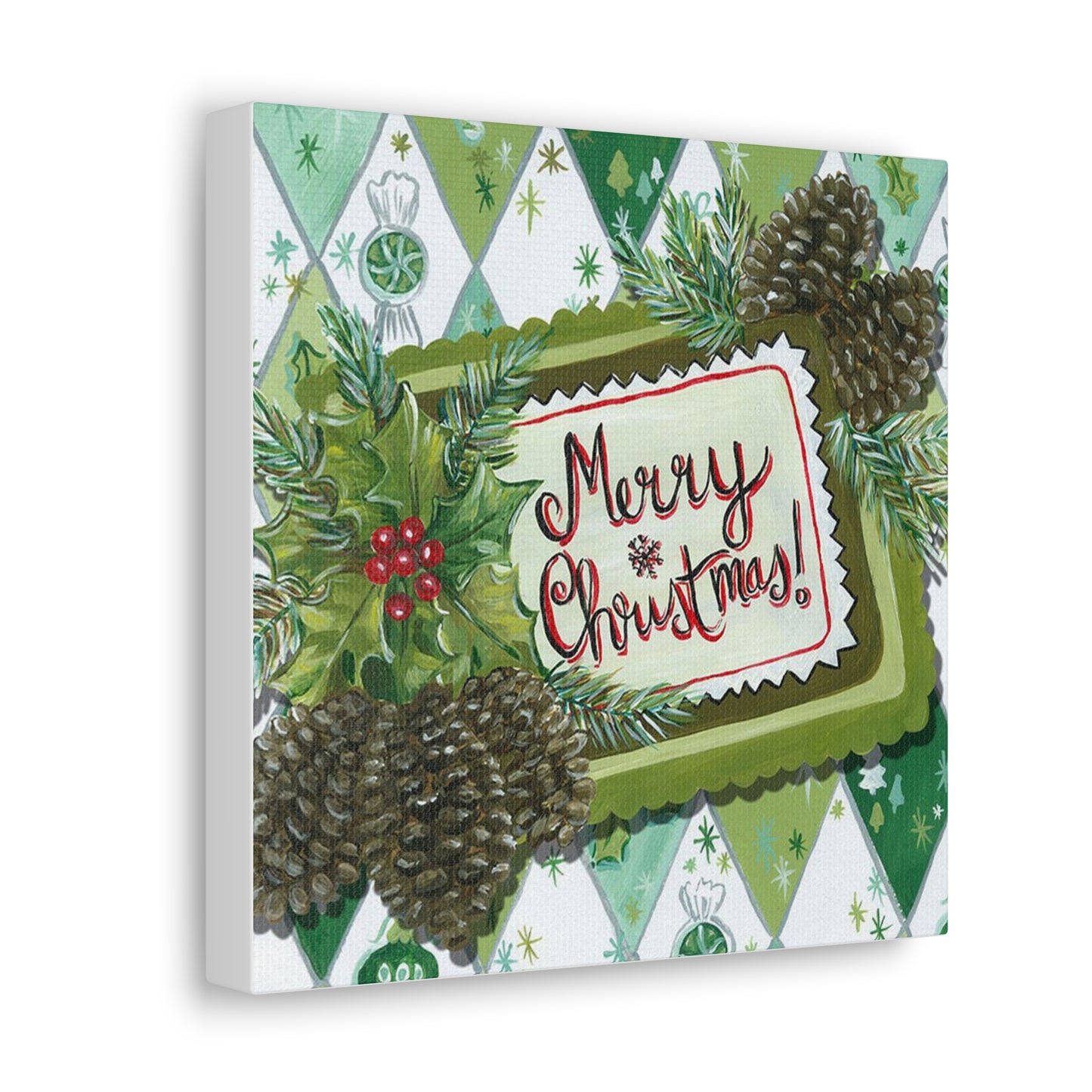 Merry Christmas Retro Christmas Canvas Gallery Wrap