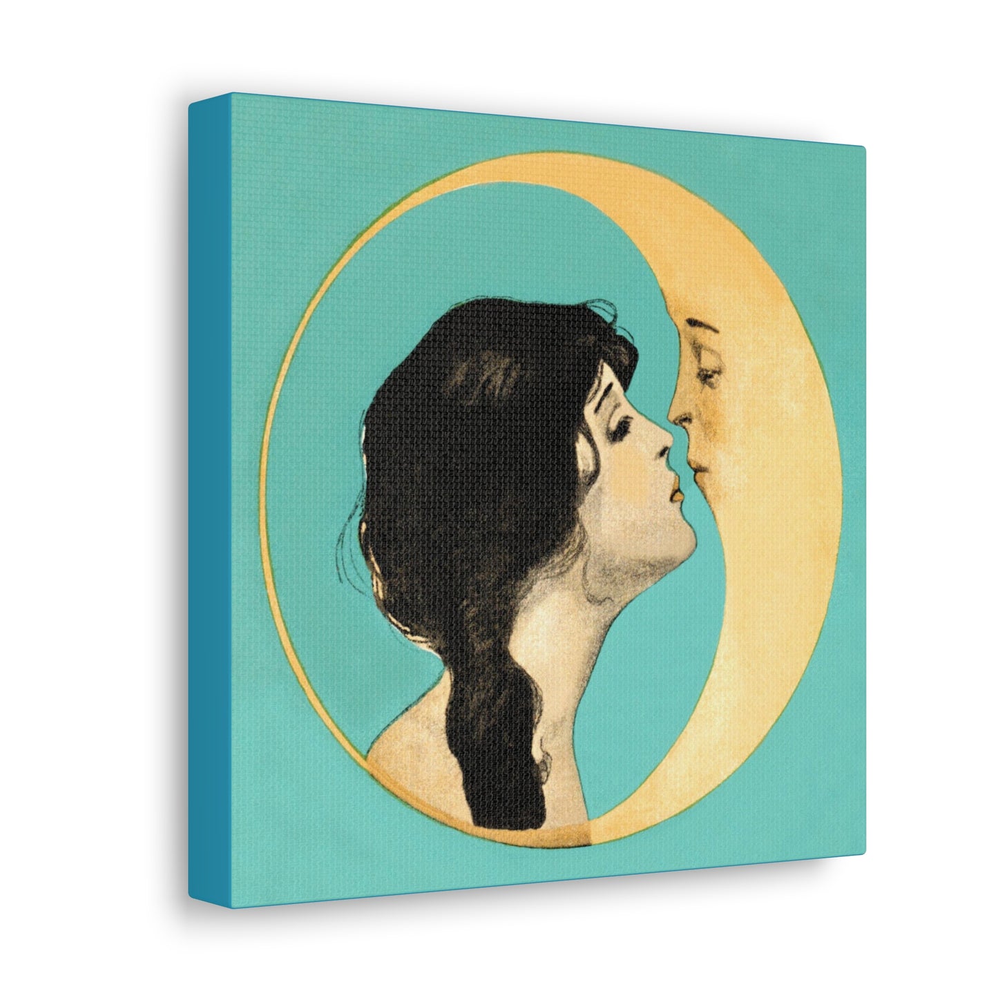 Celestial Woman And Moon Canvas Gallery Wrap