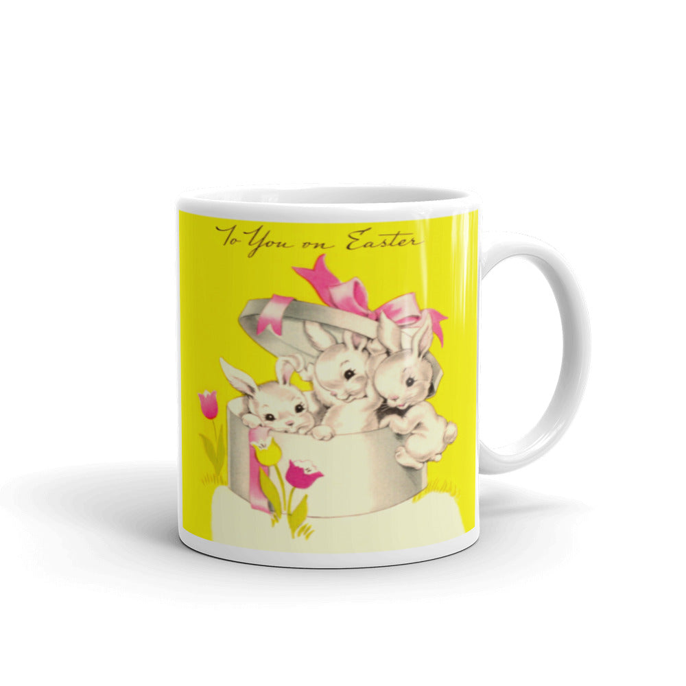 To You On Easter Rabbits Mug - Retro Style