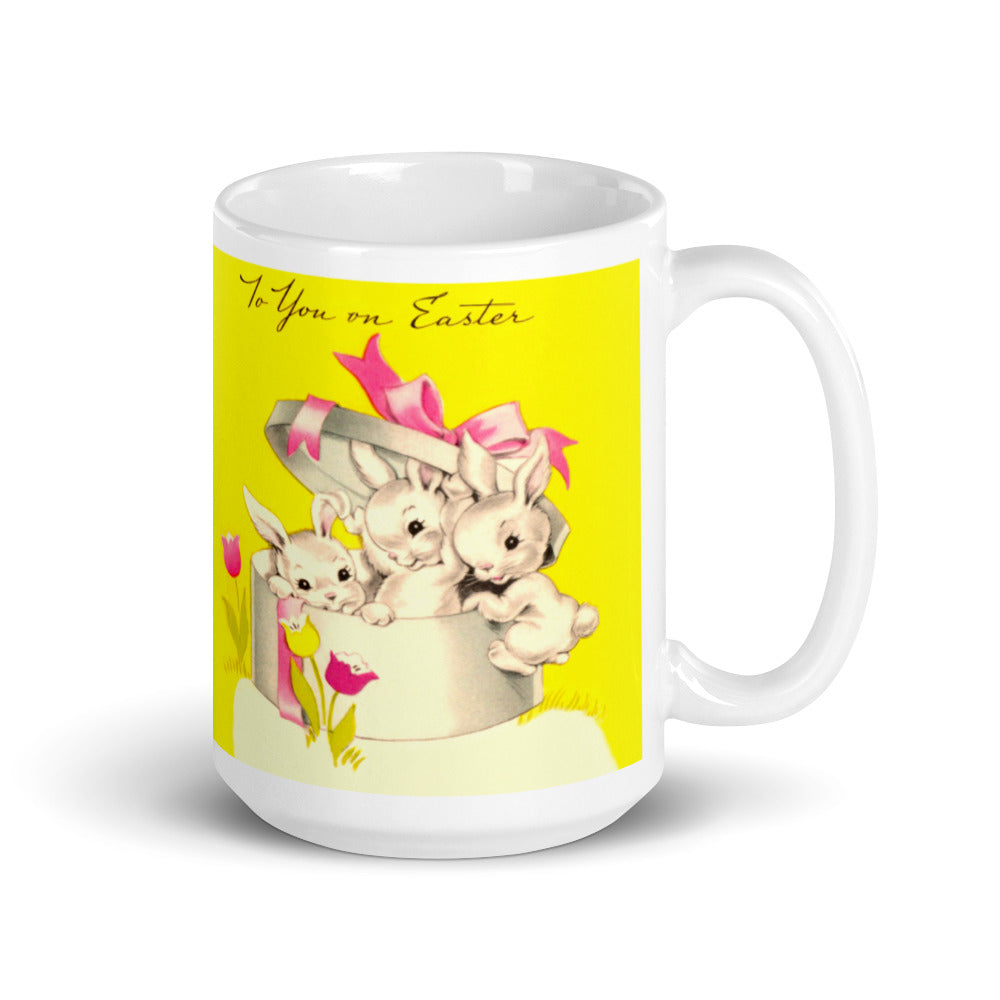 To You On Easter Rabbits Mug - Retro Style